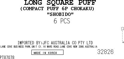 SHOBIDO Puff Long Square 6pc