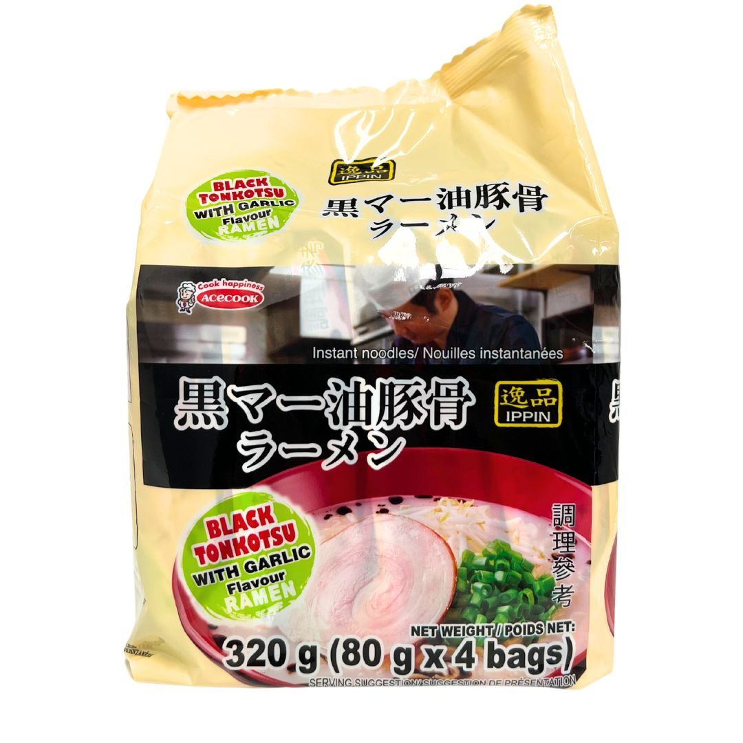 IPPIN Black Tonkotsu Ramen in Bag 80g×4bags 320g