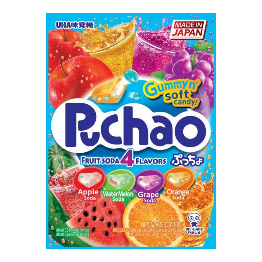 Puchao Bag Tansan Fruit Soda 4 Flavours 100g