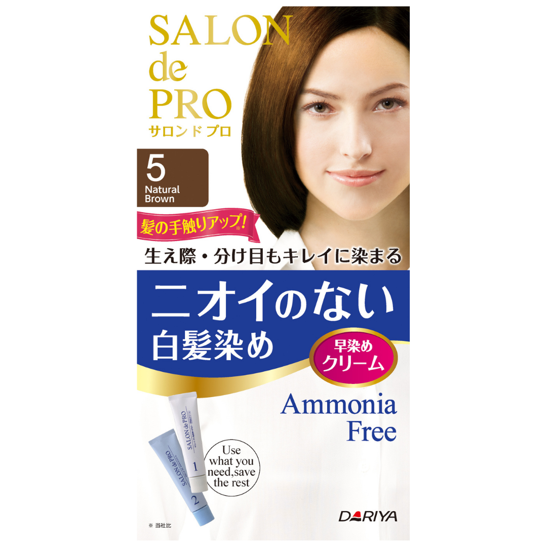 SALON de PRO Unscented Grey Hair Dye Cream 5 Natural Brown