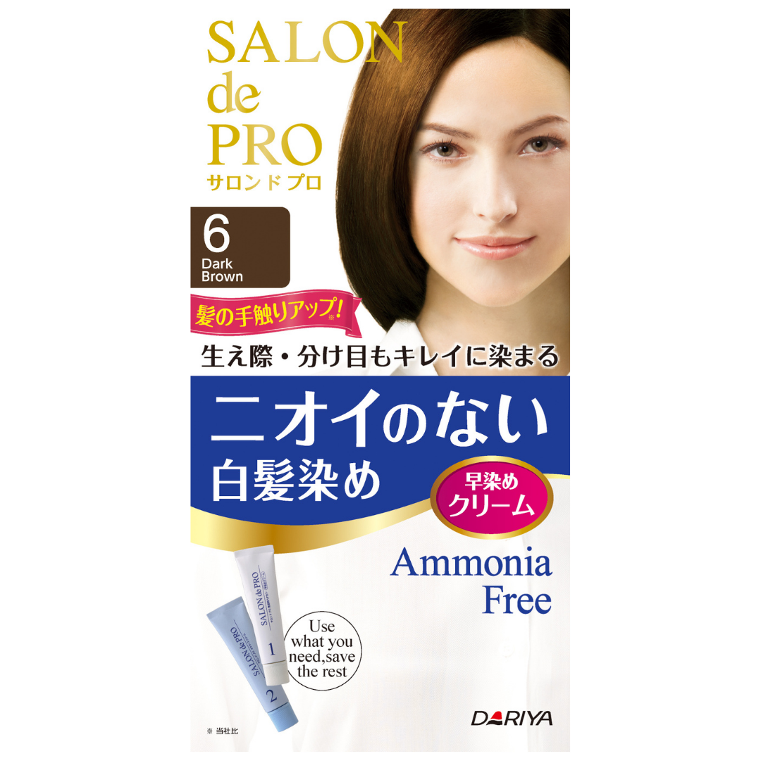 SALON de PRO Unscented Grey Hair Dye Cream 6 Dark Brown